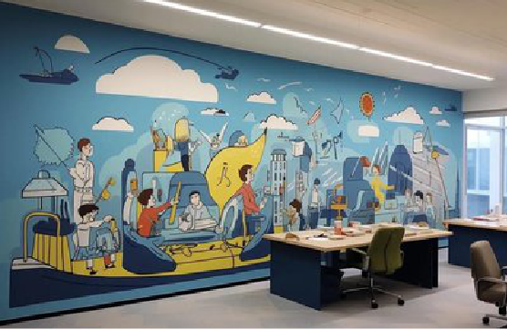 周宁办公室墙绘的特点。